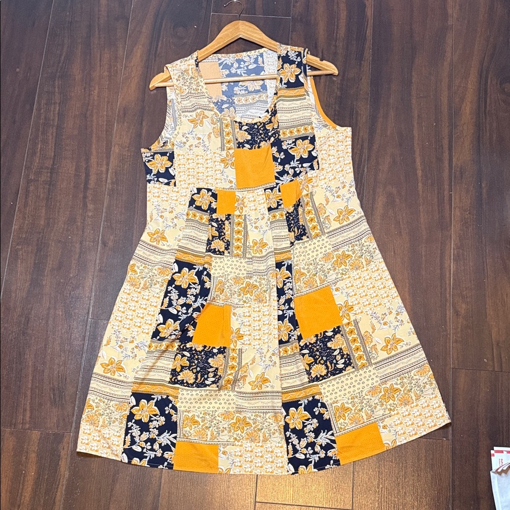 Floral Patchwork Sleeveless Dress